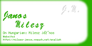 janos milesz business card